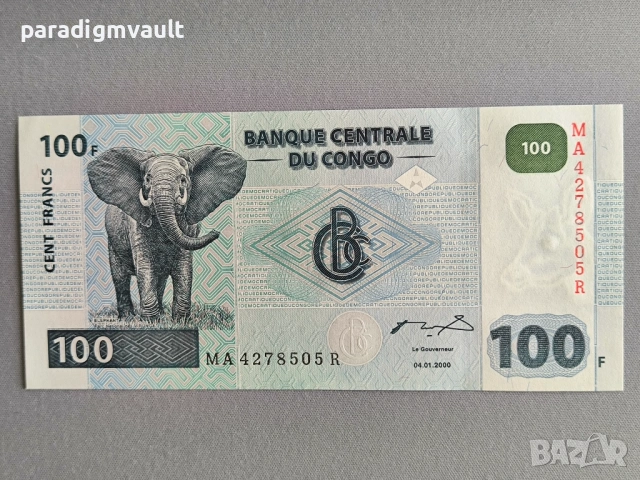 Банкнота - Конго - 100 франка UNC | 2000г.