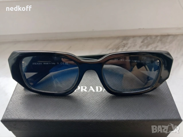 Prada 17W (PR 17WS) Нови Черни слънчеви очила с оригинален калъф