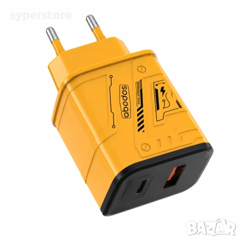 Зарядно за телефон 220v abodos AS-CS316EU, 25W, PD + PPS + QC4.0, USB-A + Type C изходи