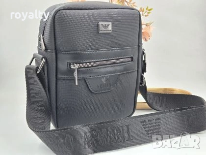 Emporio Armani Нова Луксозна Кожена Черна Мъжка Чанта Армани, снимка 2 - Чанти - 54368458
