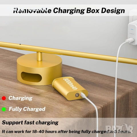 Pinrutar LED стенни лампи – комплект от 2 бр., безжични, с дистанционно и 15 цвята, снимка 6 - Лед осветление - 54143402