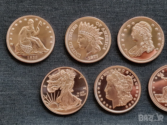 💵 1 oz медна монета, медно кюлче copper coin copper bar, снимка 2 - Нумизматика и бонистика - 55006561