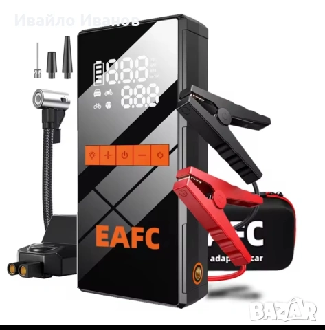 EAFC jump starter с компресор и твърд калъф