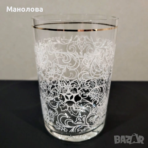 Ретро стъклени чаши дантела., снимка 5 - Други ценни предмети - 55289263