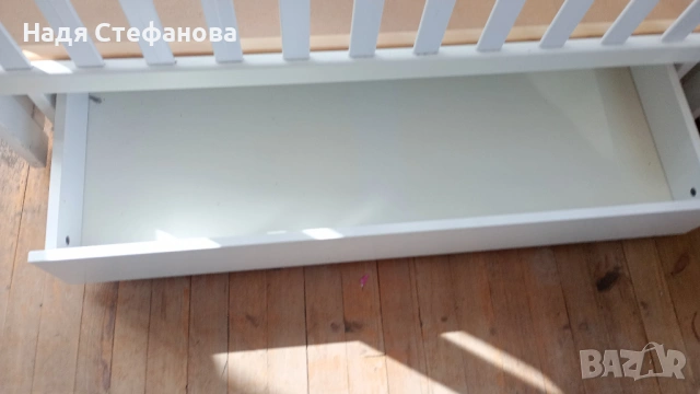Детско дървено легълце с вградена люлка и матрачето ARBOR BABY, снимка 11 - Кошарки - 54606530