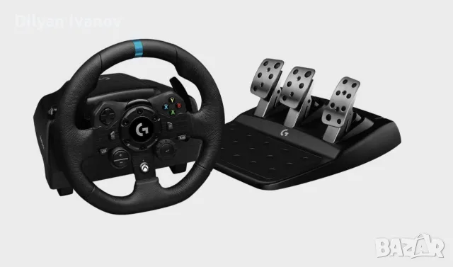 Волан - Logitech G923 Trueforce Sim Racing Wheel + Logitech® G Driving Force™ Shifter, снимка 5 - Друга електроника - 55677776