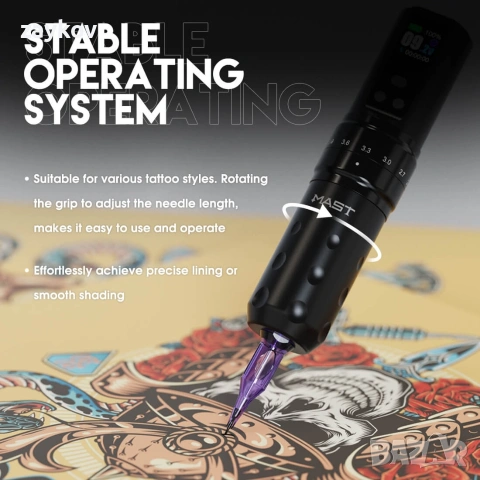 Комплект за татуировки | Dragonhawk Mast Fold 2 Pro Machine Pen Wireless Professional Bundle, снимка 6 - Друга електроника - 54383187