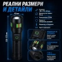 Мощен акумулаторен лазерен LED фенер далекобоен тактически ръчен прожектор водоустойчив USB къмпинг, снимка 6