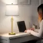 LED настолна лампа с регулируема височина и текстилен абажур (3 цветни температури), снимка 3