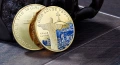 Монета - Бог обича света , Бог е с мен - Gold, снимка 3