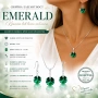 Комплект бижута Сваровски Emerald – колие и обеци със зелени кристали, снимка 3