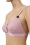 Сутиен Hunkemöller L – розова дантела с декоративни кръстосани ленти, снимка 2