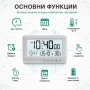 Светещ настолен електронен часовник с температура аларма календар големи цифри на батерии LED, снимка 2