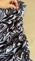 Черно-бял гащеризон със зебра принт с пола-панталон долна част и изрязан елемент на бюста, снимка 2