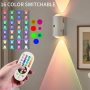 YOUYIKE 2 бр. RGB стенна лампа с променящи се цветове, магнитна нощна лампа със сензор за движение, снимка 8