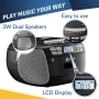 Klim CD плеър с касетофон, Bluetooth, FM/AM радио, USB, преносим музикален плейър, снимка 4