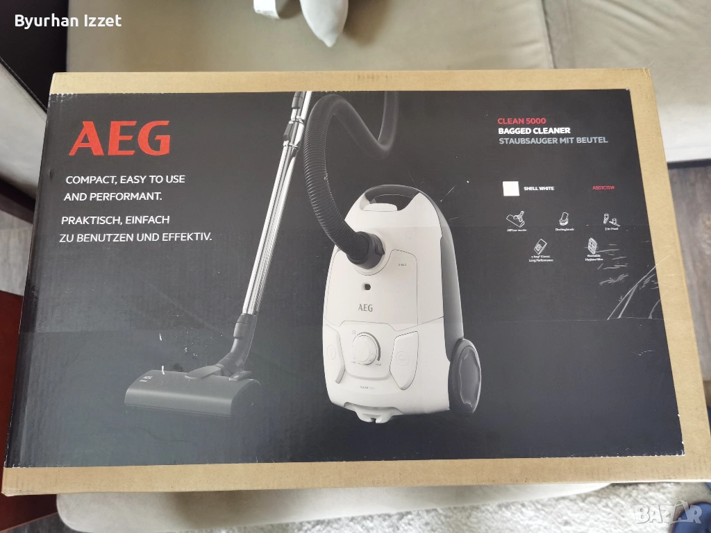 Прахосмукачка с торба aeg 5000 кабел 8,5м., снимка 1