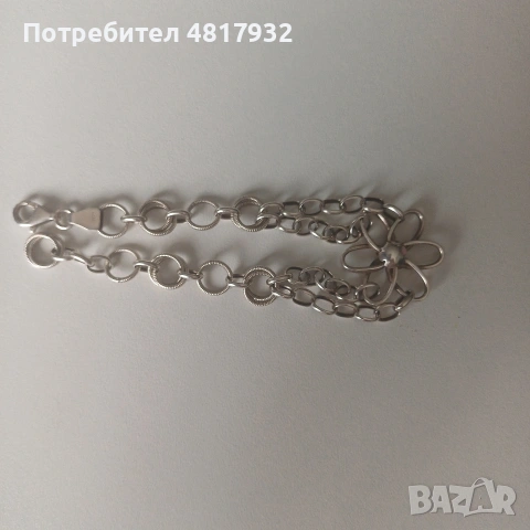Сребърна гривна, снимка 2 - Гривни - 54571735