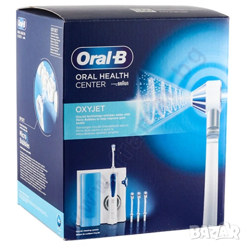 Зъбен душ Oral-B - OxyJet MD20, 5 степени, 600 ml, бял/син