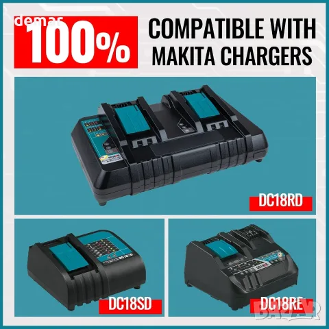 5.0Ah 18V литиево-йонна батерия BL1850B и DC18RC 14.4V-18V зарядно устройство, снимка 5 - Други инструменти - 55621924