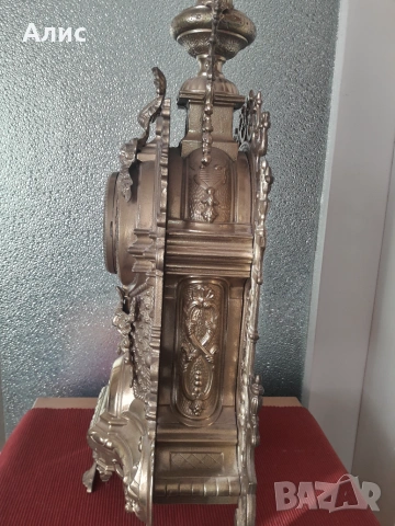 Голям каминен часовник от бронз, снимка 11 - Антикварни и старинни предмети - 54955656