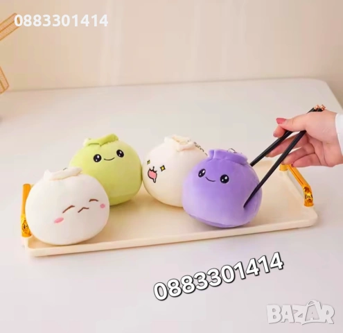 Плюшени Dumplings Squishy Fidget Антистрес Дъмплинг скуиши , снимка 4 - Плюшени играчки - 54646111