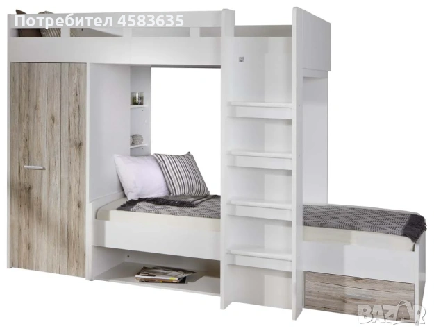 Двуетажно легло + матраци, снимка 4 - Мебели за детската стая - 54685145