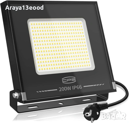 2 броя LED прожектор CP3 200W 17500 lm IP66 – Външен прожектор с щепсел