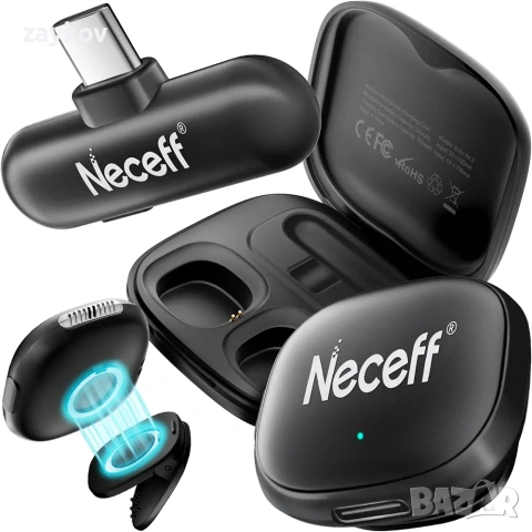 Безжичен микрофон Lavalier за iPhone 15/16/17 и Android – USB-C Plug-and-Play