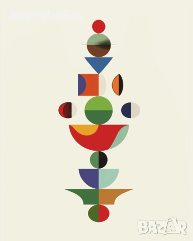 Постер / плакат, матов - Форми и фигури, минималистичен