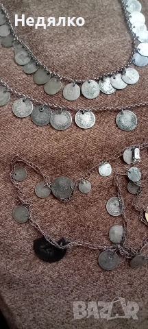 3 гердана, колиета,със 75 бр стари редки сребърни монети , снимка 5 - Антикварни и старинни предмети - 54660150