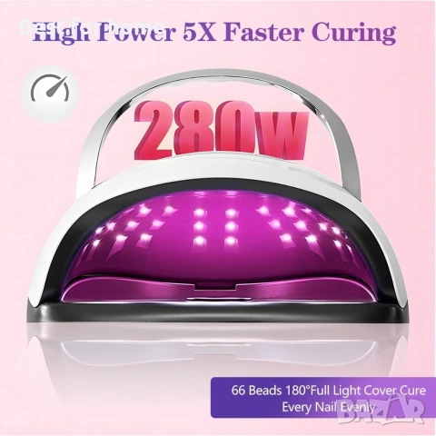280W UV LED лампа за нокти, снимка 4 - Друга електроника - 55016934