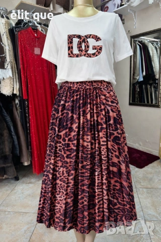 дамски комплекти тениска и дълга пола dolce gabbana, снимка 2 - Комплекти - 55243810