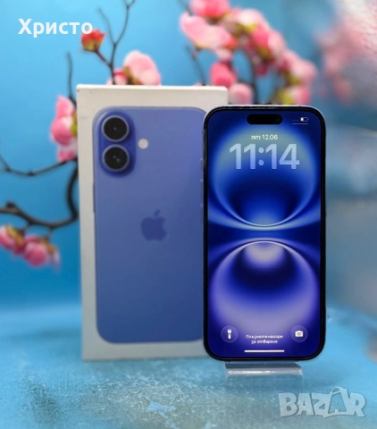 ПЕРФЕКТЕН!!! Apple iPhone 16, 128 GB, Ultramarine  , снимка 7 - Apple iPhone - 54880821