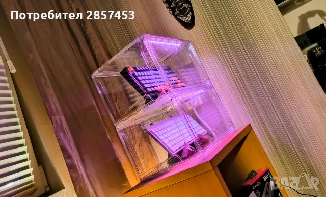 Oltraman комплект 2 LED витрини за обувки / клавиатури – RGB, дистанционно, снимка 6 - Други стоки за дома - 55344758
