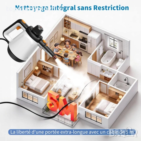 Парочистачка Eave Steam Cleaner, 1200 W,Гаранция, снимка 2 - Парочистачки и Водоструйки - 54530958