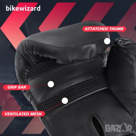 Боксови ръкавици 14oz с бинтове за ръце за тренировки и спаринг – 14oz НОВИ, снимка 4 - Бокс - 54231699