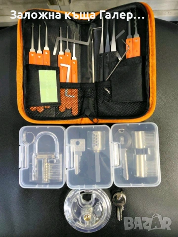 Комплект шперцове LockPick Mobilly – 17 части + прозрачни ключалки за обучение, снимка 2 - Други инструменти - 54353205