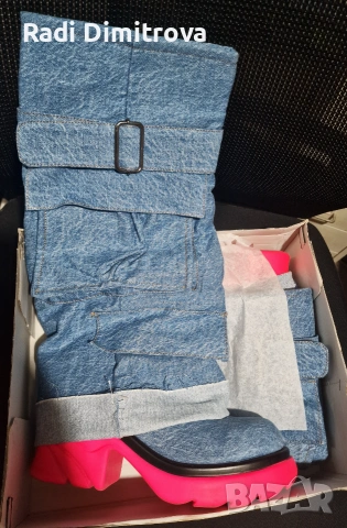 Дънкови ботуши, обувани веднъж 