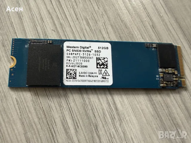 продавам ssd Western Digital PC SN530 NVMe SSD, 512 GB.