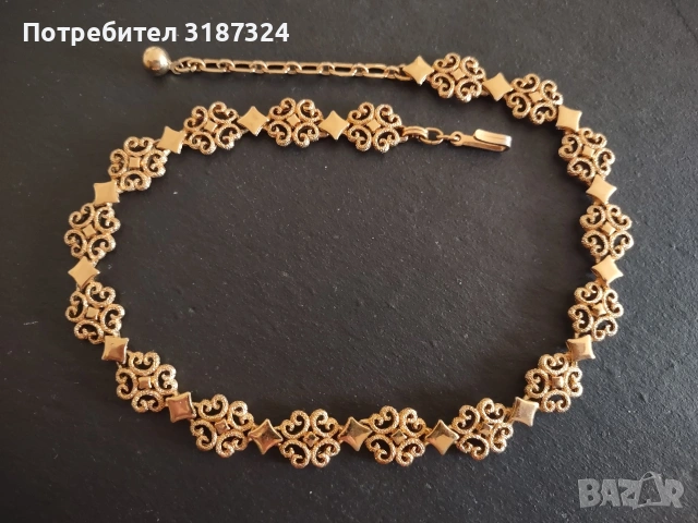Колие гердан накит от миналото, позлата, марково- AVON , снимка 2 - Колиета, медальони, синджири - 54842496