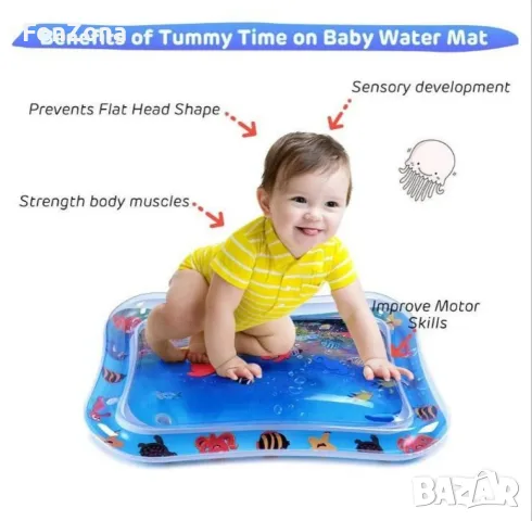 Нетоксичен надуваем бебешки матрак с вода 60*55 см., снимка 3 - Надуваеми играчки - 55614565