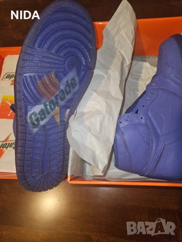 Маратонки Nike Air Jordan 1 Retro Hi “Gatorade” - 45.5 EU / 10.5 UK - НОВИ - УНИКАТ!, снимка 4 - Маратонки - 54804544