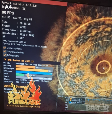 Видео Карта AMD Radeon RX 6500 XT, снимка 7 - Видеокарти - 54399739