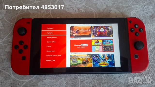 Nintendo Switch, V1 непачнат, с emunand мод, снимка 3 - Nintendo конзоли - 54856143