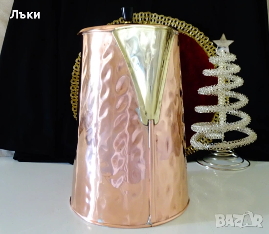 Медна кана с капак,чиста червена мед,5 л.,печат. , снимка 5 - Антикварни и старинни предмети - 54527378