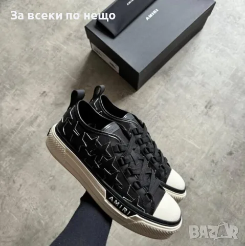 Amiri Stars Court Low Black Мъжки Маратонки👟Дамски Маратонки Код ch45, снимка 3 - Маратонки - 55414726
