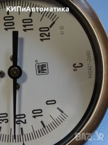 биметален термометър NUOVA FIMA Ø130 mm G1/2 KL1 0/+120°C L-130mm, снимка 3 - Резервни части за машини - 54525632