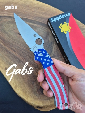 Сгъваем нож Spyderco C81ALL Paramilitary 2 ,с графика на американското знаме, снимка 12 - Ножове - 55002045