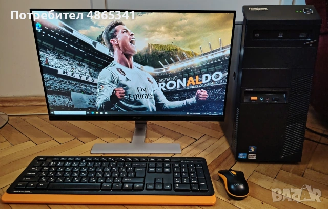 ТОП ОФЕРТА ! Компютър Lenovo + Монитор Acer 24" инча + безжична клавиатура + безжична мишка